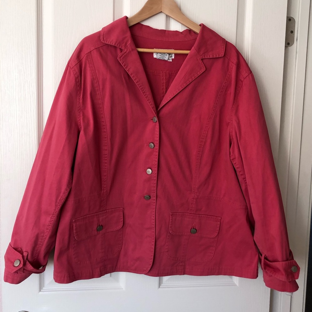 Salmon/pink cotton blazer jacket